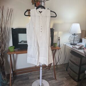 NWT Quince 100% European Linen Sleeveless Pintuck Shift Dress White S